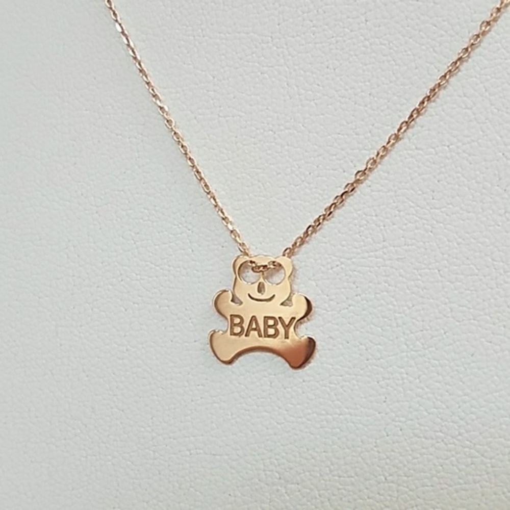 Rose Gold Plated BABY 2pc set Necklace. - Picture 1 of 7